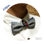 【TRES】グレーダンガリー＆デニム ダブルリボン 蝶ネクタイ men's