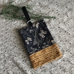 デニムリボン×バスケット シューズバッグ 上靴入れ