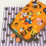 ハロウィン🎃レトロアニマル縦長がま口ポーチ*オレンジ