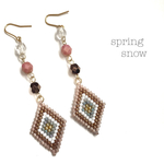 再販♡ ♢beads × earrings♢（pink beige）