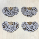 GRAY FLOWER TASSEL FRINGE GOLD CHARM PARTS