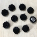 FUR BLACK ROUND DOME CABOCHONS PARTS