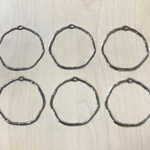 SILVER RING HOOP FLAME CHARM 