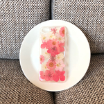 iPhoneXS対応 ピンク系 ドライフラワー  押し花 クリア スマホケース iphone6/6s/7/8/6plus/7plus/8plus/X