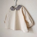 大きな丸襟めんこちゃんのチュニック☆生成☆90〜100サイズ