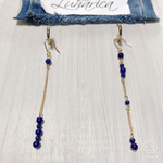 092 天然石 ラピスラズリのチェーンピアス・イヤリング ルハリカ