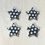 BLACK WHITE STAR DOT CABOCHONS PARTS