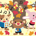 10月 11月　壁面飾り 秋 　みのむし　動物　落ち葉　紅葉