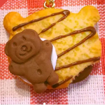 とろーりチョコ  チョコがけくまさんクッキーハートキーホルダー