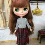 【送料無料】リカちゃん/ブライス チェック プリーツスカート