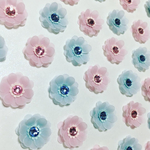 お値下げ お花シール スワロフスキー❁︎40枚❁︎pink&blue