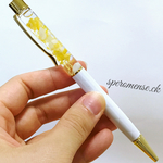 かすみ草とストーンのハーバリウムボールペン  サニー