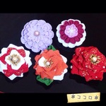 《つまみ細工》パールとつまみの2wayお花クリップコサージュ＊