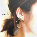 2way♡パールのフープピアス☆イヤリング