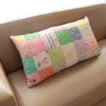 【 新作 】* ラプセニ *　たっぷり綿入り♪　四角つなぎのぷっくり大判クッション　73cm×40cm