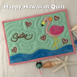  2019スケジュール帳 ☻フラミンゴとハートいっぱい　ハワイアンキルト⑨