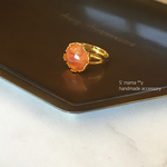 レトロ❇️camel brown ＊＊秋色リング 西ドイツカボション