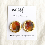 ヴィンテージ風マーブルピアス