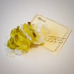 花びらバレッタ（グリーン＆ホワイト）