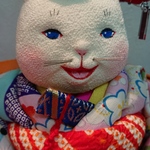 猫ちゃんの看板娘着物姿☆縮緬☆