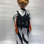 ハロウィン　リカちゃん　着物　黒猫の帯②
