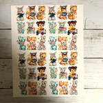 フリーカットシール♡光沢紙 レトロアニマル柄  1シート♡     