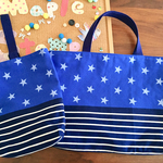 入園入学２点セット 星×ボーダー 青
