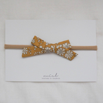 新生児からok＊リボンヘアバンド  リバティ〜Capel mustard〜