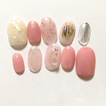size.M ピンク ネイルチップ  ショートオーバル