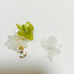 アジサイの押し花イヤーカフ&イヤリングorピアス2点セット‼︎