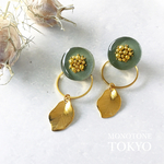 カーキゴールドの冬ピアス＆イヤリング