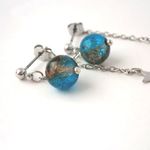 **mさまご依頼品**青い地球と星のピアス