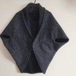 ダブルフェイスのニットカーディガン ブラック