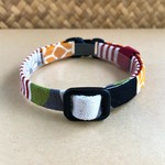 手縫いの猫用首輪●70和柄／渋色・ほ