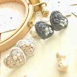 【ビーズ刺繍】ローズプチハート♡ピアス(イヤリング)