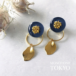 ネイビーゴールドの冬ピアス＆イヤリング