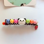 カラフルボールとパンダのバレッタ 苺(大)