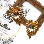 1ペア インポート 特大サイズ　ビジューフリルハート  ハンドメイド　アクリルストーン　ストーン アクリルパーツ　日本未入荷　レア　限定　激安