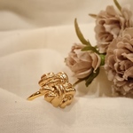 【再販】ゴールド ビンテージボタンリング💍