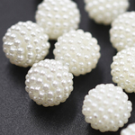 12mm 10個☆オフホワイト☆アクリルビーズ パールボール