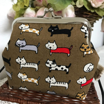 ねこさん（モカブラウン）♡がま口ポーチ