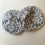  母乳パッド(ガーゼ) ダマスク柄 グレー×ホワイト
