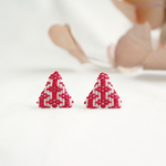 こぎん刺し　◎さんかくのイヤーアクセサリー◎　ボルドー