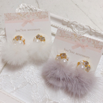 選べる5カラー♡ミンクファー×ビジューピアス