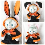送料無料 ジェラトーニs 耳が取り外し可♪オレンジハロウィンポンチョセット♪紫ハロウィン柄
