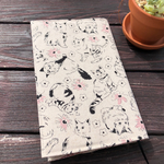 新書コミック用ブックカバー★ねこ+ピンクのお花★手描き風♪
