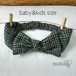【起毛】baby&kids✽グレンチェックのヘアバンド✽ボルドー