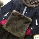 〈新作〉SIOCO   ミンクファーマフ（グレーブラック）×ショルダーバッグ【BRERA〜ブレラ  】サコッシュ  秋冬バッグ フェイクファー 斜めがけ