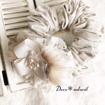 リネンとファーのnaturalシュシュ＊