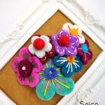 羊毛フエルトお花の髪飾り★お花7個